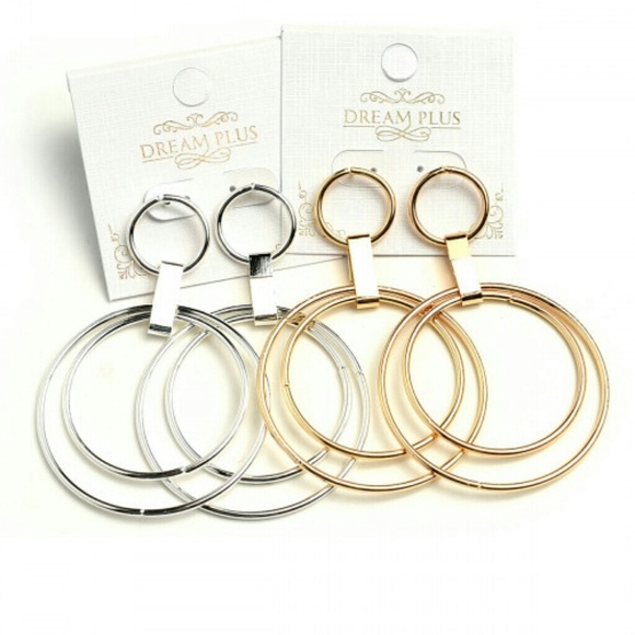 HOOPS Double Hoop Layer Earrings - Picture 4 of 5